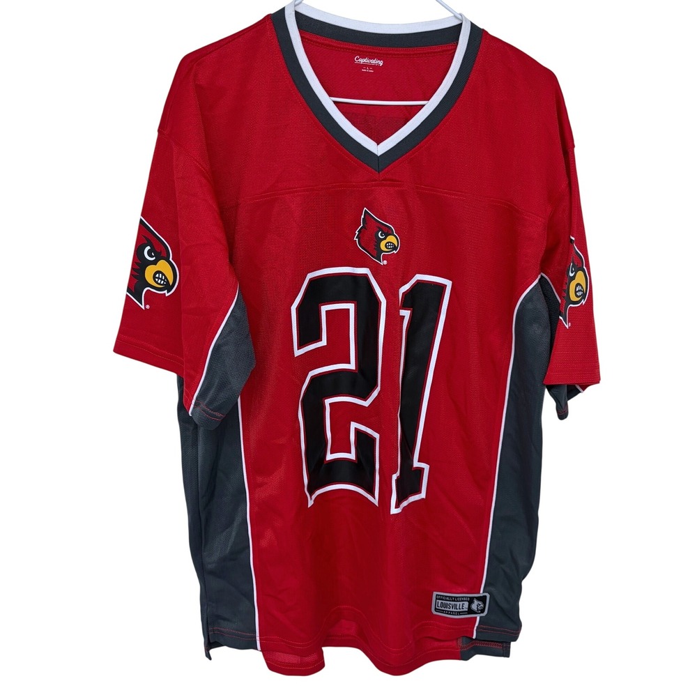Red Louisville Cardinals Football Jersey Large Captivating‎ Apparel College NCAA